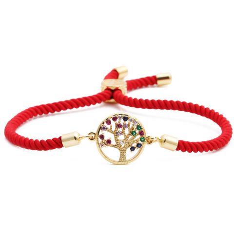Hot Sale Micro-set Zircon Chain Color Chain Life Tree Valentine's Day Gift Bracelet Wholesale Nihaojewelry