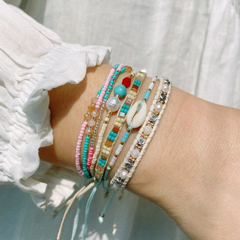 Colorful Woven Hand-beaded Stacking Bracelet Beach Multi-layer