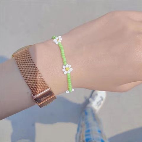 Mode Handgewebte Blume Gänseblümchen Perlen Armband Schmuck