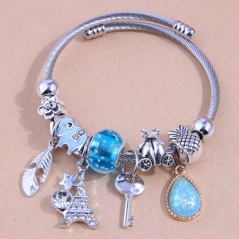 European And American Fashion Metal All-match Iron Tower Water Drop Multi-element Pendant Simple Accessories Personality Bracelet