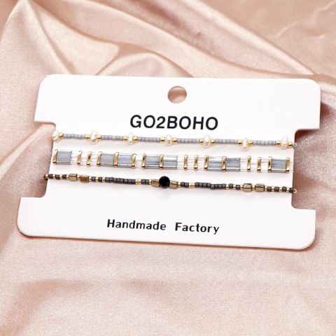 New Boho Glass Beads Hand-beaded Pearl Bracelet