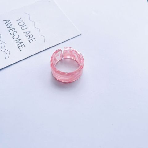 Anillo De Par De Patrón De Mármol De Acetato Acrílico Abierto Ajustable De Moda