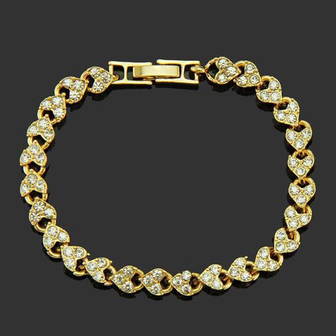 Fashion Sparkling Full Diamond Rhinestone Geometric Buckle Bracelet