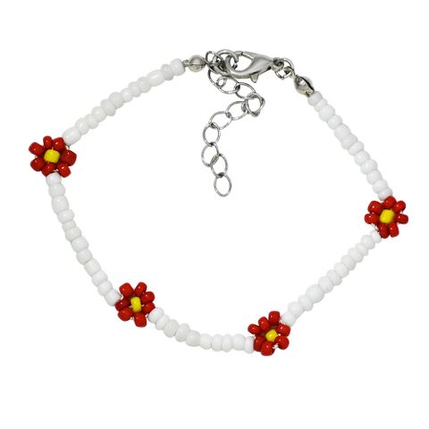 Fashion Hand-woven Flower Daisy Bead Bracelet Jewelry