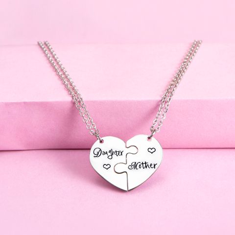 304 Stainless Steel MAMA Simple Style Letter Pendant Necklace