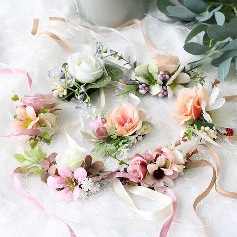 Fashion Simple Simulation Flower Wedding Flower Bridesmaid Flower Ring