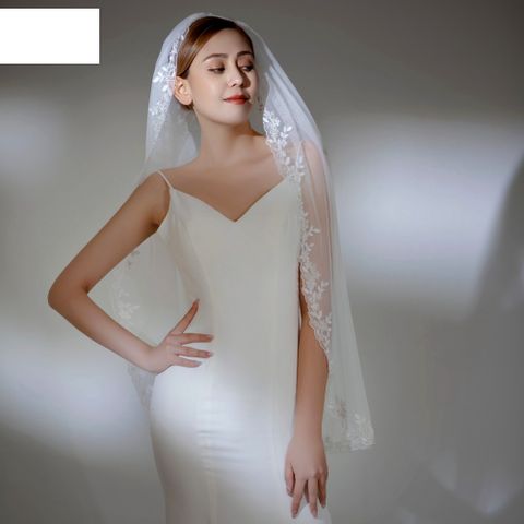Fashion Lace Beaded Lace Veil Wedding Bride Veil