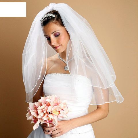 Fashion Simple Bridal Veil Simple Double-layer Short Veil