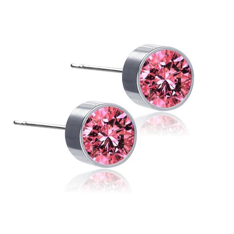 New Color Diamond Titanium Steel Magnetic Stud Earrings