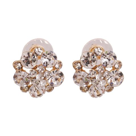 Fashion Flower Crystal Diamond Stud Earrings