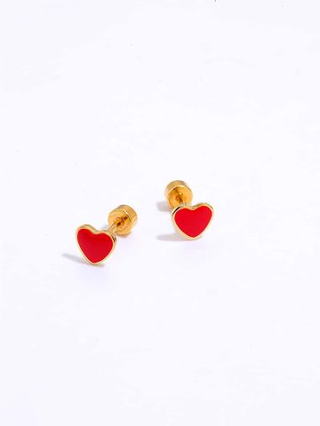1 Piece Ear Cartilage Rings & Studs Fashion Heart 201 Stainless Steel Plating 18K Gold Plated