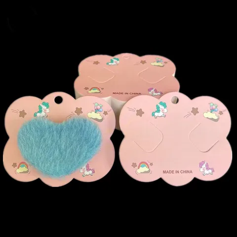 100pcs Accesorios Para El Cabello, Accesorios Para El Cabello De Cartón Para Niños, Tarjeta De Papel Rosa, Tarjeta De Horquilla Bonita, Anillo Para El Cabello Personalizado, Embalaje De Joyería, Cartón