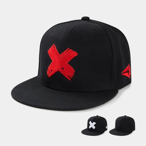 Gorra De Béisbol De Ala Plana X Con Bordado Ajustable