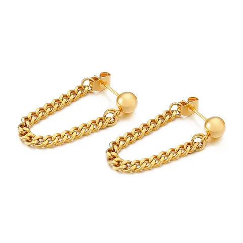 Señora Moda Estilo Simple Geométrico Acero Inoxidable Sin Incrustaciones Chapados en oro de 18k Pendientes