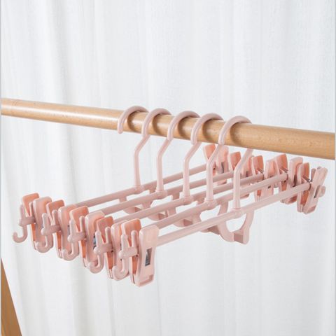 Simple Geometric Retractable Plastic Drying Rack Clothes Hanger