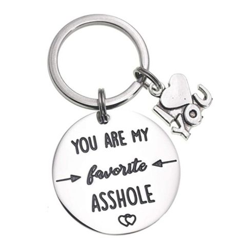 Valentine's Day You Are My Favorite Ake Hole Stainless Steel Letting Keyring