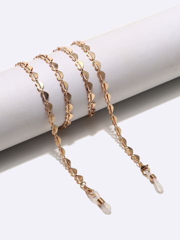 Fashion Simple Golden Hollow Heart-shaped Alloy Glasses Chain