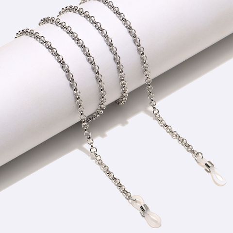 Fashion Simple Heart-shaped Round Silver Plated Alloy Glasses Chain