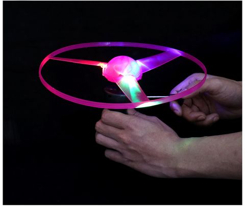 Luminous Cable Ufo Frisbee 3 Lights Flying Saucer Sky Children's Toy