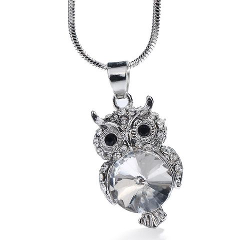 Fashion Owl Alloy Plating Rhinestones Women's Necklace