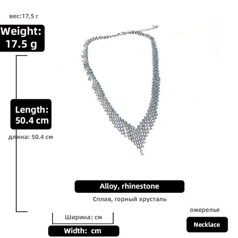 Wholesale Jewelry Fashion Full Rhinestone Tassel Necklace Nihaojewelry