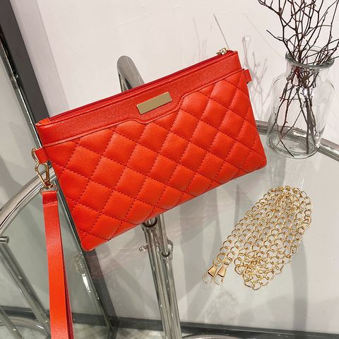 White Red Black Pu Leather Geometric Square Evening Bags