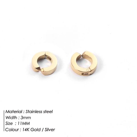 Simple Style Geometric Stainless Steel No Inlaid 14K Gold Plated Earrings