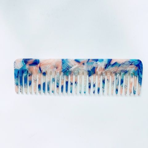 Fashion Simple Marble Texture Solid Color Acetate Large Comb Anti-static