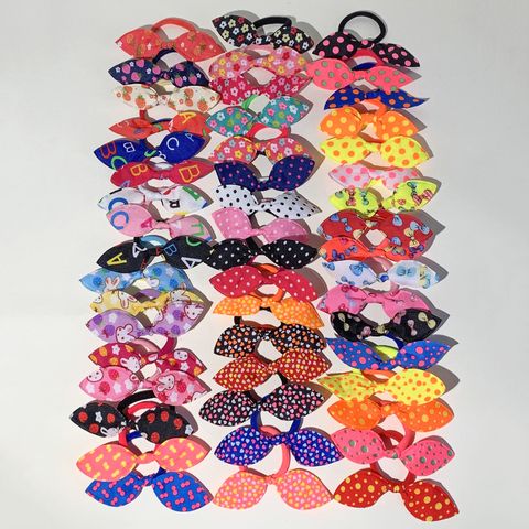 50-piece Set Children's Rubber Band Cute Bowknot Colorful Hair Rope Hair Accessories Wholesale
