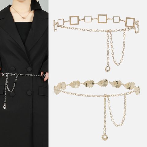 Moda De Una Sola Capa Cintura Cadena Decorativa Colgante De Las Mujeres Metal Hueco Cinturón Al Por Mayor