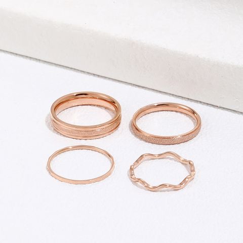 Basic Geometric Rose Gold Plated 304 Stainless Steel Wholesale Rings