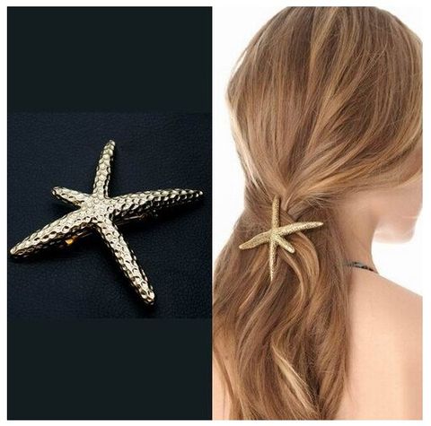 Women's Fashion Starfish Alloy Plating Hair Clip