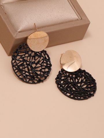 Fashion Round Alloy Mesh Drop Earrings