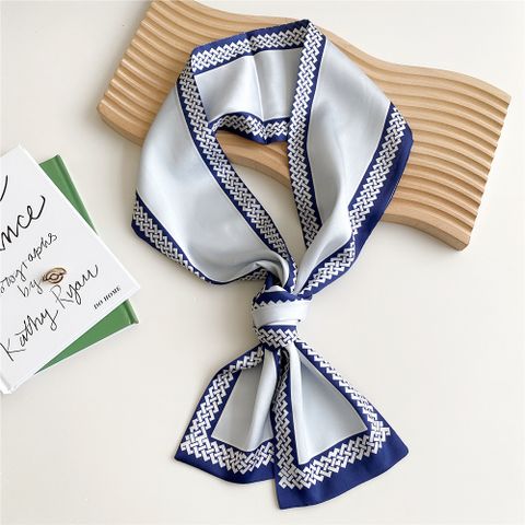 Women's Long Silk Scarf Decoration Neck Protection Thin Narrow Scarf 12*145