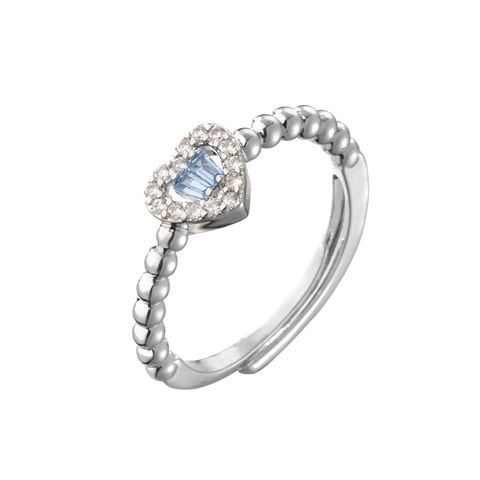 Fashion Micro Inlaid Heart-shaped Zircon Opening Adjustable Ring