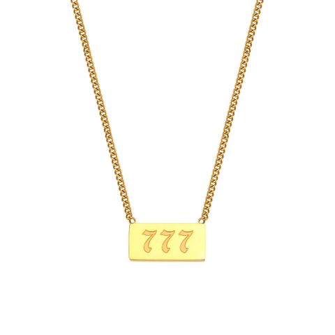 Fashion Number Stainless Steel Plating Gold Plated Necklace