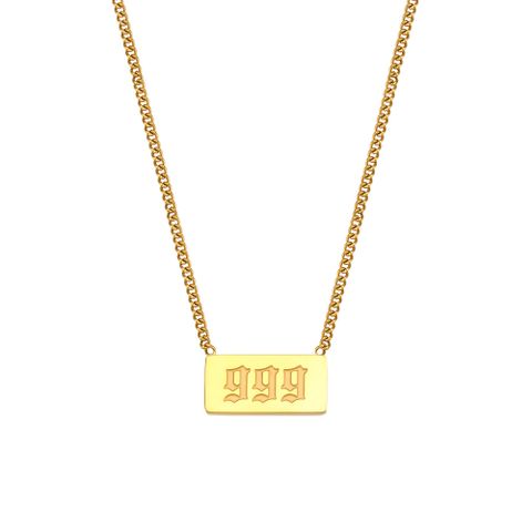 Fashion Number Stainless Steel Plating Gold Plated Necklace