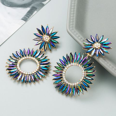 Fashion Geometric Diamond Alloy Rhinestones Earrings