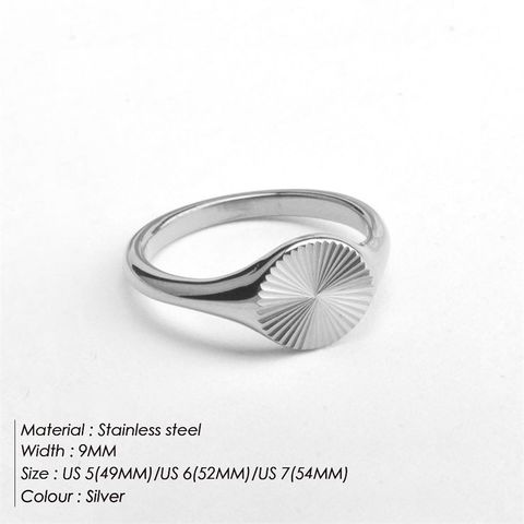 Stainless Steel 14K Gold Plated Fashion Geometric No Inlaid Rings
