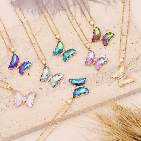 Wholesale Fashion Butterfly Copper Plating 18K Gold Plated No Inlaid