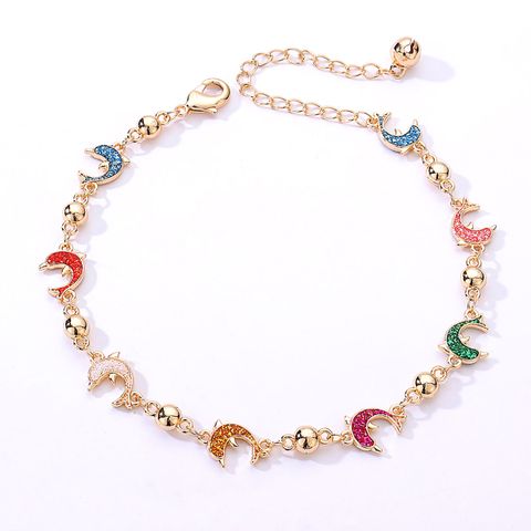 Fashion Whale Copper Plating 18K Gold Plated Women'S Anklet