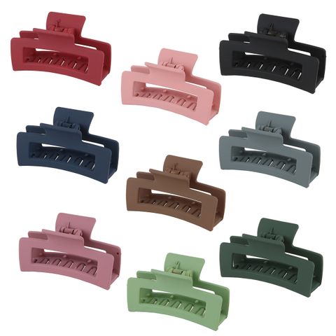 Solid Color Frosted Acrylic Rectangular Large Hair Clip