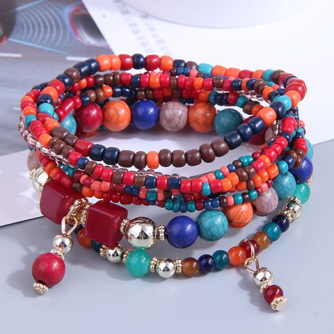 Bohemian Style Mix And Match Delicate Bead Multi-layer Bracelet