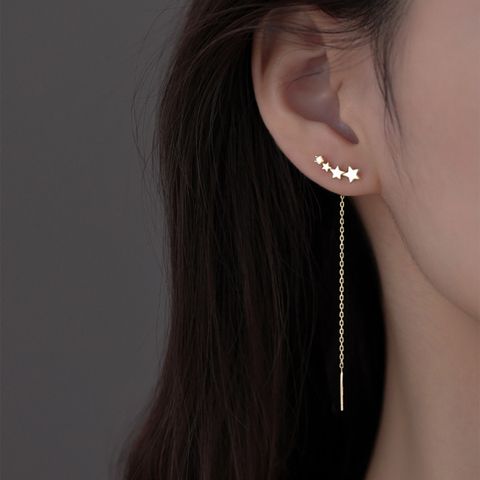 Exquisite Romantic Stars Fringed Zircon Hanging Earrings Micro-inlaid Star Zircon Earrings Eardrop Hanging Earrings Female 2