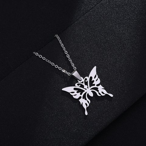 Fashion Butterfly Stainless Steel Plating None 18K Gold Plated Women'S Necklace