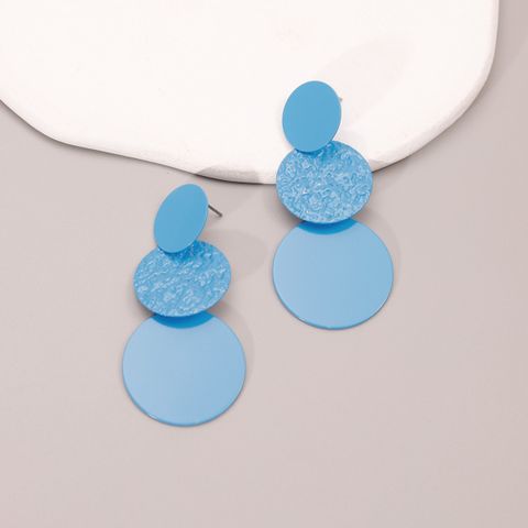 Geometric Concave-convex Color Matching Round Slice Earrings