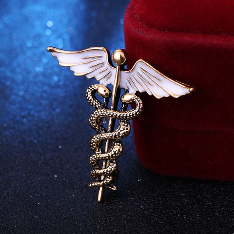 Classical Business Wedding Angel Wings Snake Alloy Zinc Spray Paint Men'S Brooches