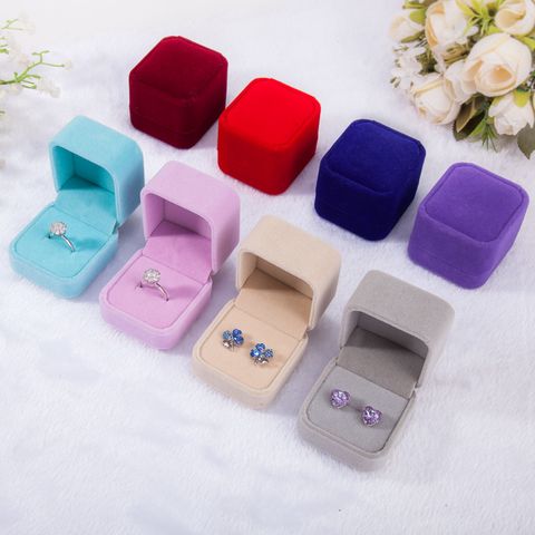 Formal Solid Color Flannel Fabric Jewelry Boxes