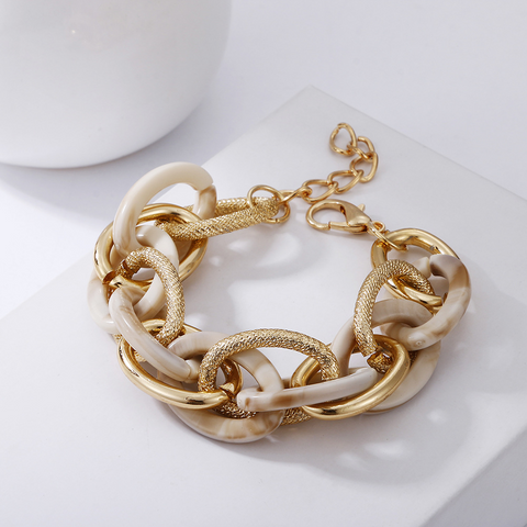 Fashion Multi-layer Metal Acrylic Splicing Geometric Bracelet