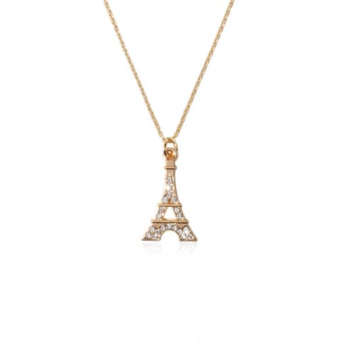 Fashion Creative Women's Diamond Heart Lock Pendant Alloy Necklace